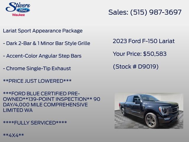 Certified 2023 Ford F150 Lariat w/ Equipment Group 502A High AWD/4WD image 22