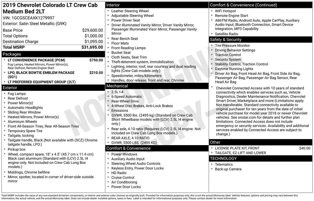 Used 2019 Chevrolet Colorado LT w/ LT Convenience Package image 2