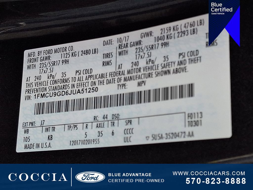 Certified 2018 Ford Escape SE w/ SE Sync 3 Package AWD/4WD image 26