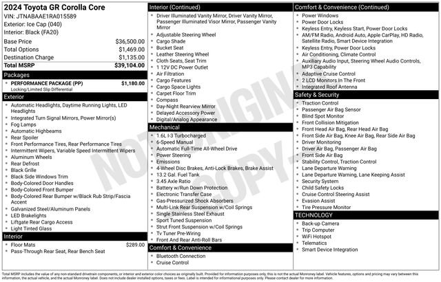 Used 2024 Toyota Corolla GR w/ Performance Package AWD/4WD image 34