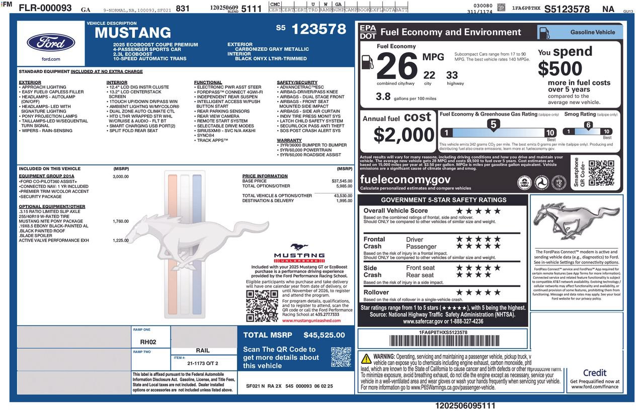 Certified 2025 Ford Mustang Premium RWD image 8