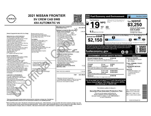 Used 2021 Nissan Frontier SV w/ Midnight Edition Floor Mats AWD/4WD image 24