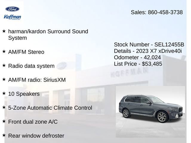 Used 2023 BMW X7 xDrive40i w/ Premium Package image 15