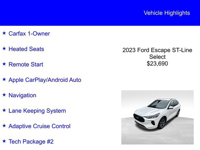 Certified 2023 Ford Escape ST-Line Select w/ Tech Pack #2 image 2