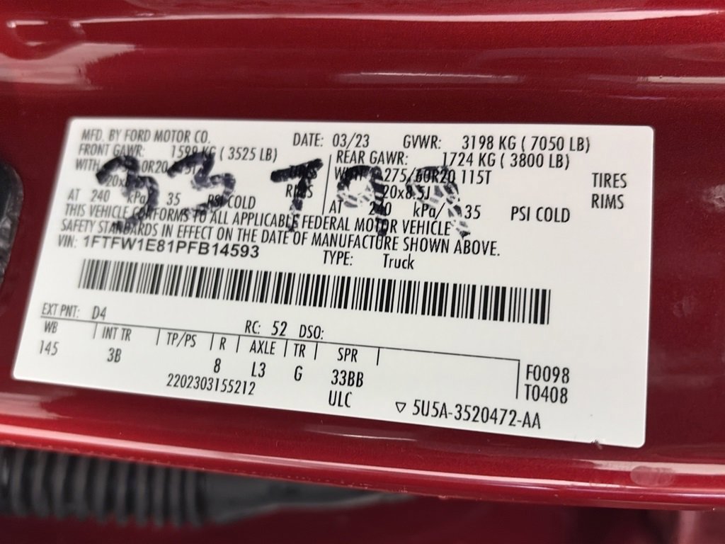 Certified 2023 Ford F150 Platinum w/ Equipment Group 701A High image 9