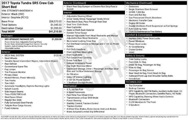 Used 2017 Toyota Tundra SR5 w/ SR5 Upgrade Package AWD/4WD image 29