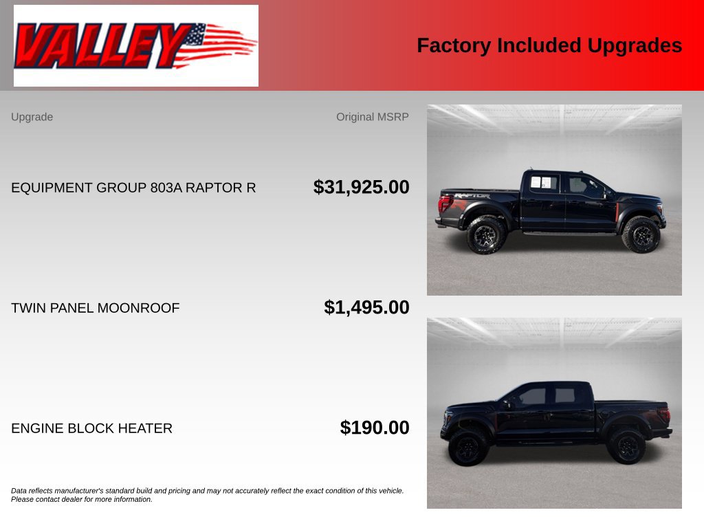 Certified 2025 Ford F150 Raptor w/ Equipment Group 803A Raptor R AWD/4WD image 6
