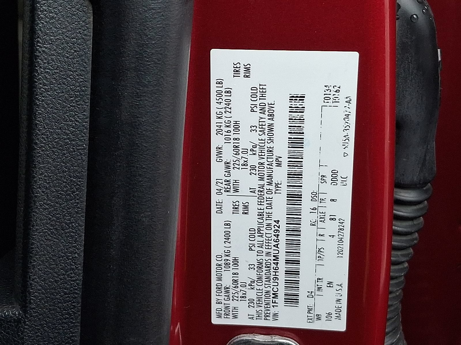 Certified 2021 Ford Escape SEL AWD/4WD image 28