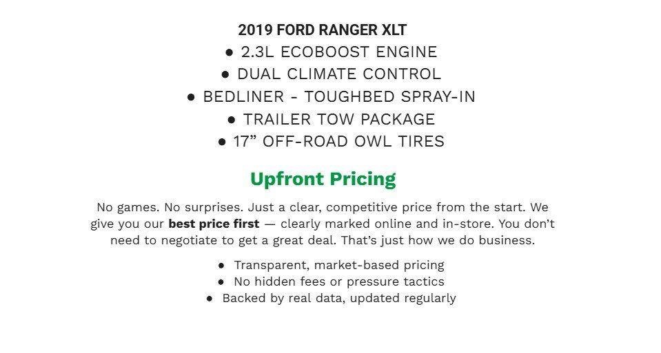 Certified 2019 Ford Ranger XLT w/ Equipment Group 302A Luxury image 1