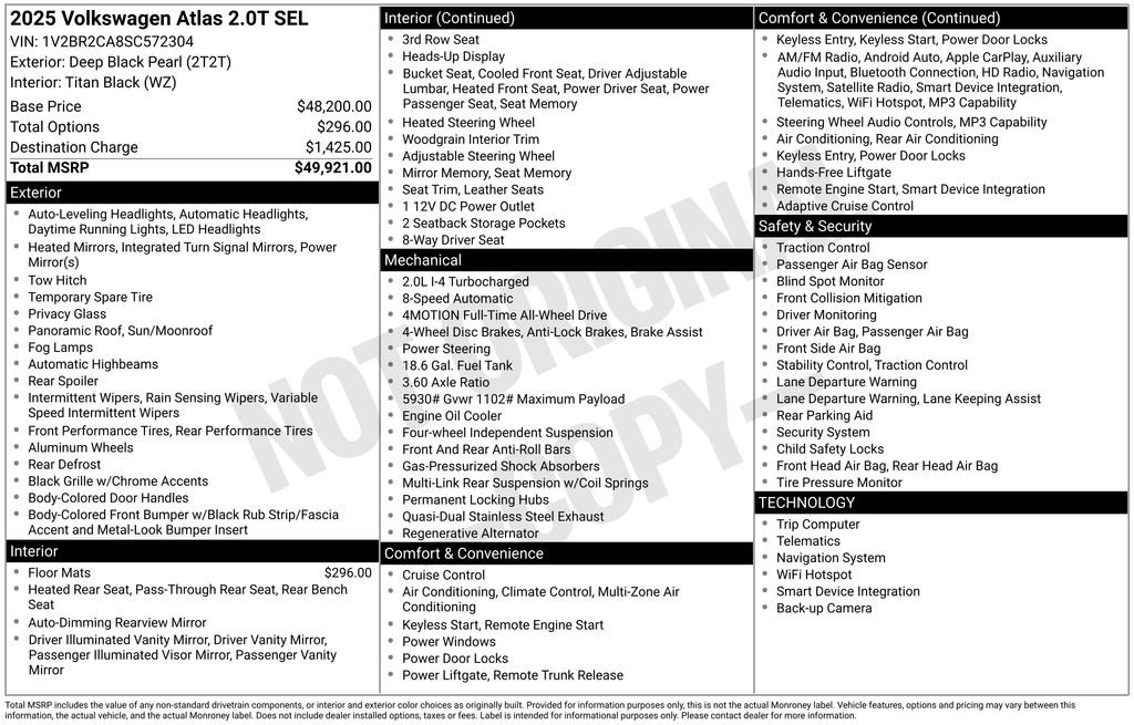 Used 2025 Volkswagen Atlas SEL AWD/4WD image 38