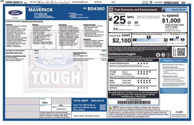 Certified 2025 Ford Maverick Lariat w/ 4K Tow Package image 39