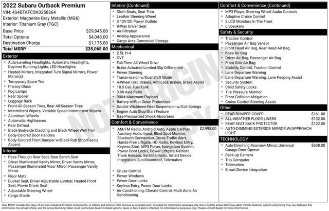 Used 2022 Subaru Outback Premium image 38