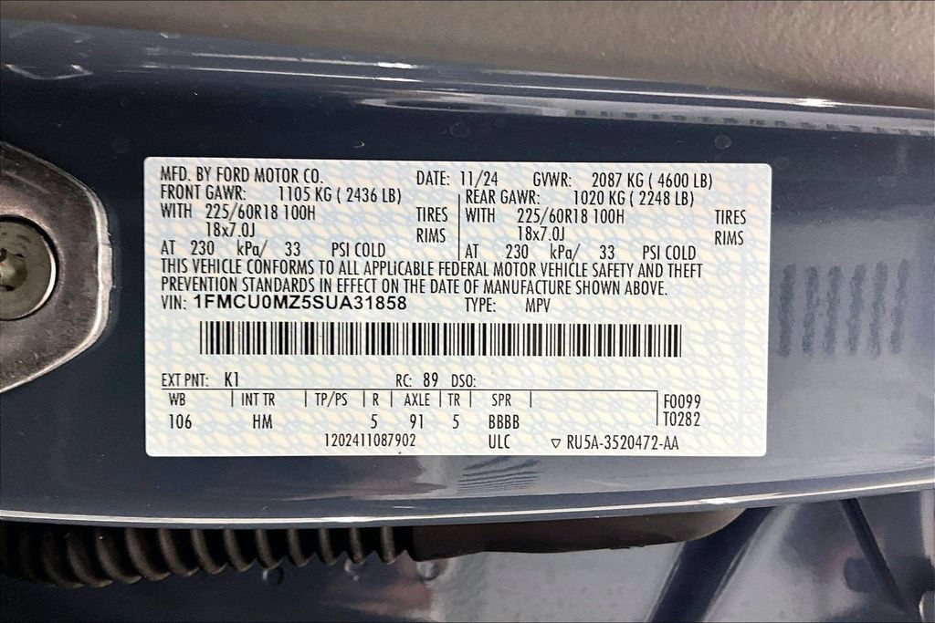 Certified 2025 Ford Escape ST-Line w/ Equipment Group 301A FWD image 35