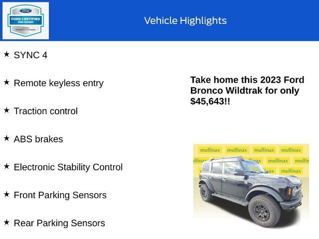 Certified 2023 Ford Bronco Wildtrak AWD/4WD image 18