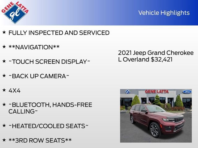 Used 2021 Jeep Grand Cherokee L Overland w/ Luxury Tech Group IV image 35
