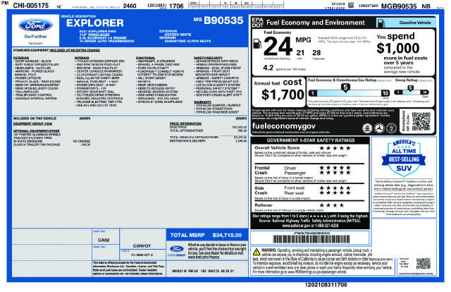 Certified 2021 Ford Explorer 2WD w/ Class III Trailer Tow Package image 6