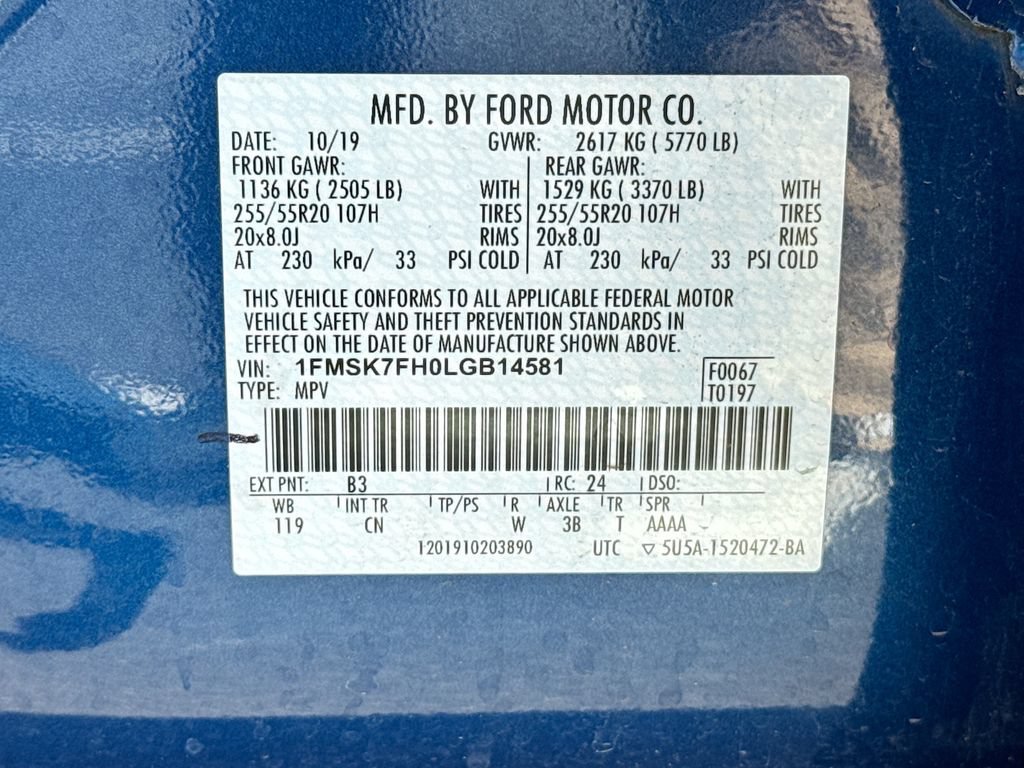 Certified 2020 Ford Explorer Limited RWD image 36
