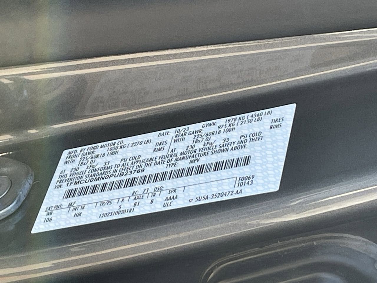 Certified 2023 Ford Escape ST-Line w/ Tech Pack #1 FWD image 32