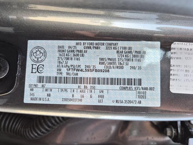 Certified 2025 Ford F150 Tremor w/ Equipment Group 402A High AWD/4WD image 25