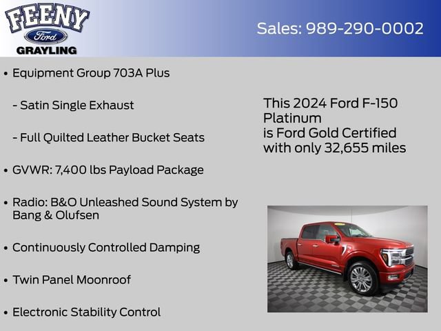 Certified 2024 Ford F150 Platinum w/ Equipment Group 703A Plus AWD/4WD image 20