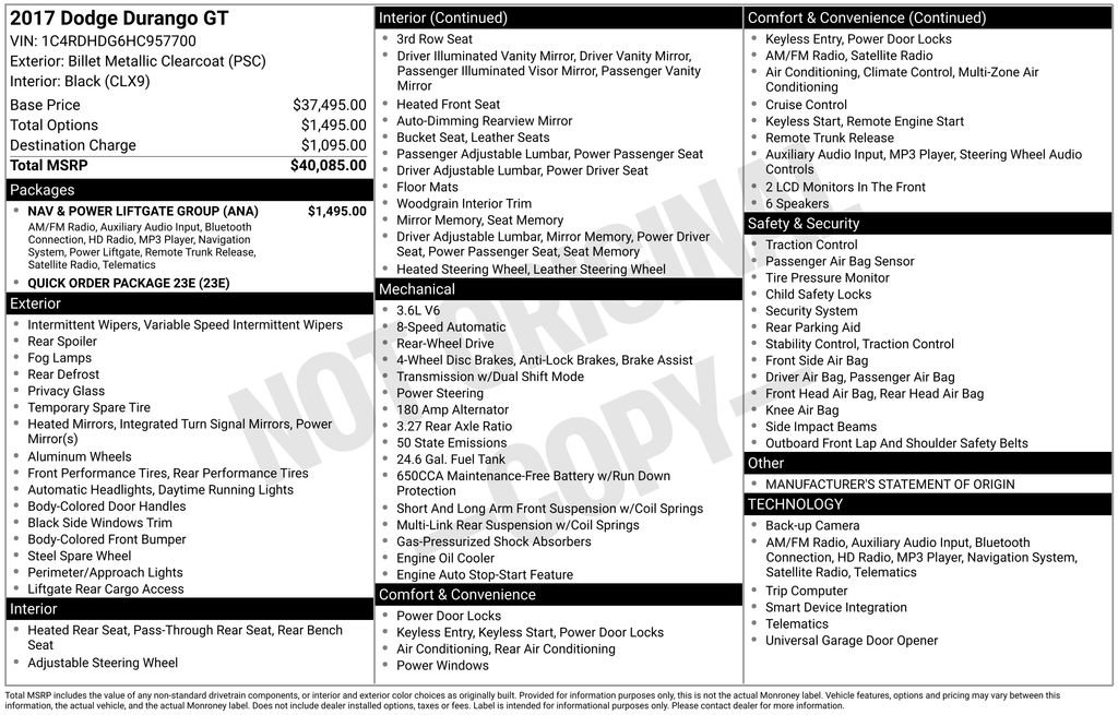 Used 2017 Dodge Durango GT w/ Nav & Power Liftgate Group image 5