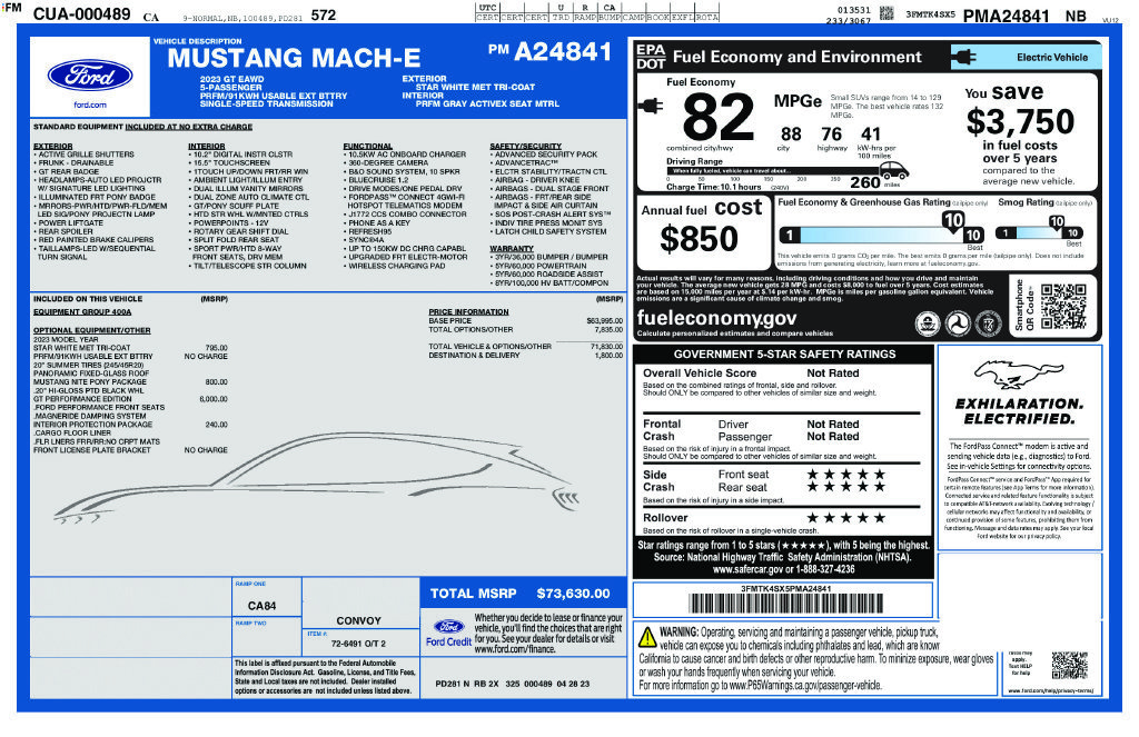 Certified 2023 Ford Mustang Mach-E GT w/ GT Performance Edition AWD/4WD image 3