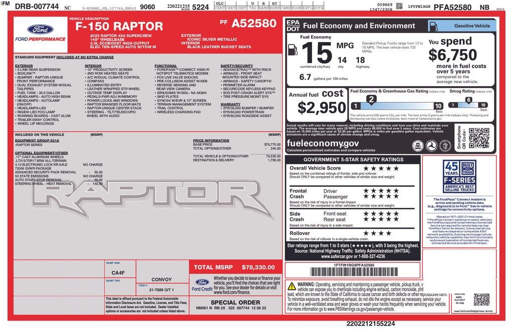 Certified 2023 Ford F150 Raptor AWD/4WD image 36