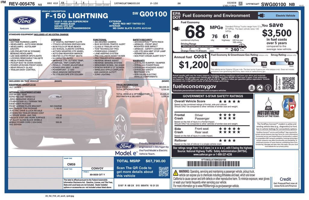 Certified 2025 Ford F150 Lightning XLT w/ Max Trailer Tow Package image 13
