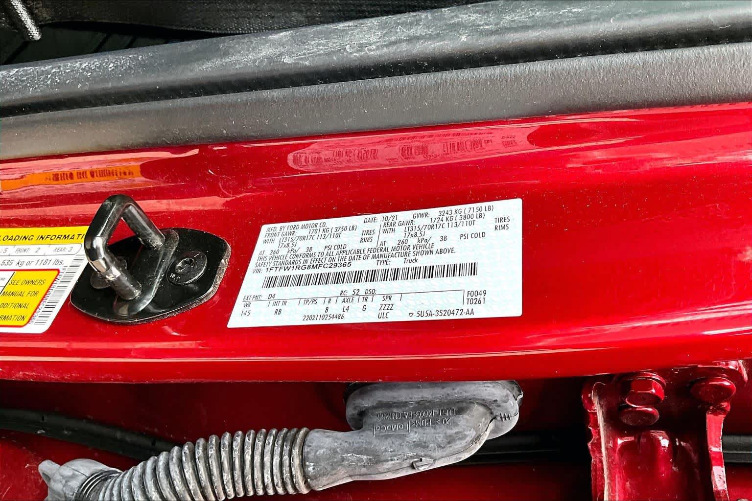 Certified 2021 Ford F150 Raptor w/ Equipment Group 801A High AWD/4WD image 34