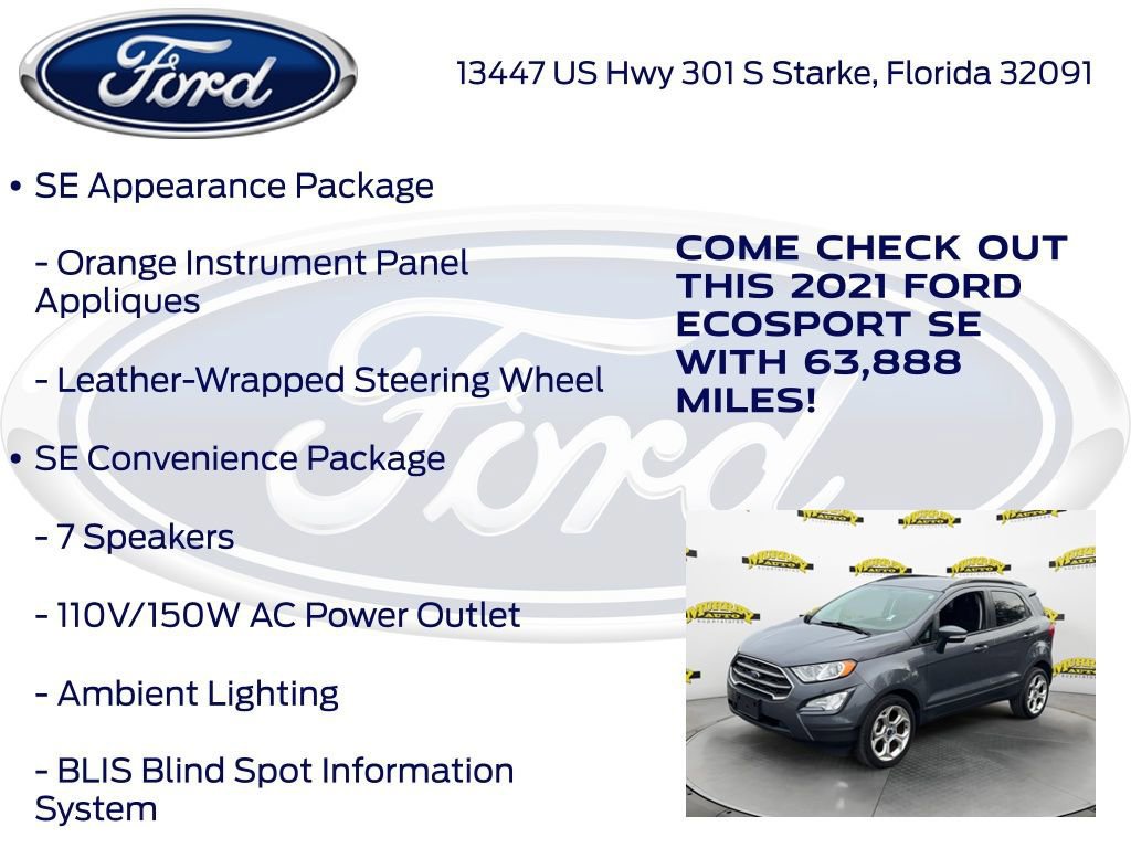 Certified 2021 Ford EcoSport SE w/ SE Convenience Package image 22