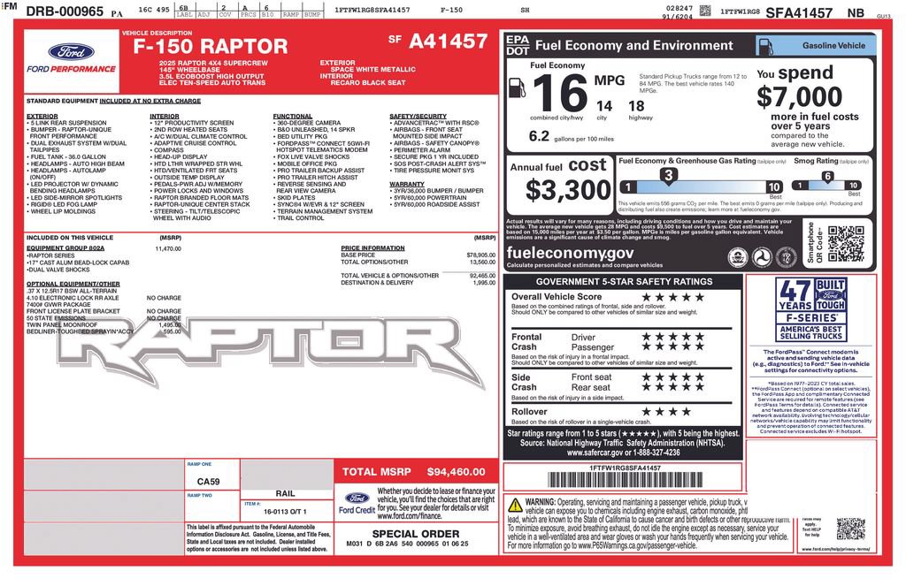 Certified 2025 Ford F150 Raptor AWD/4WD image 32