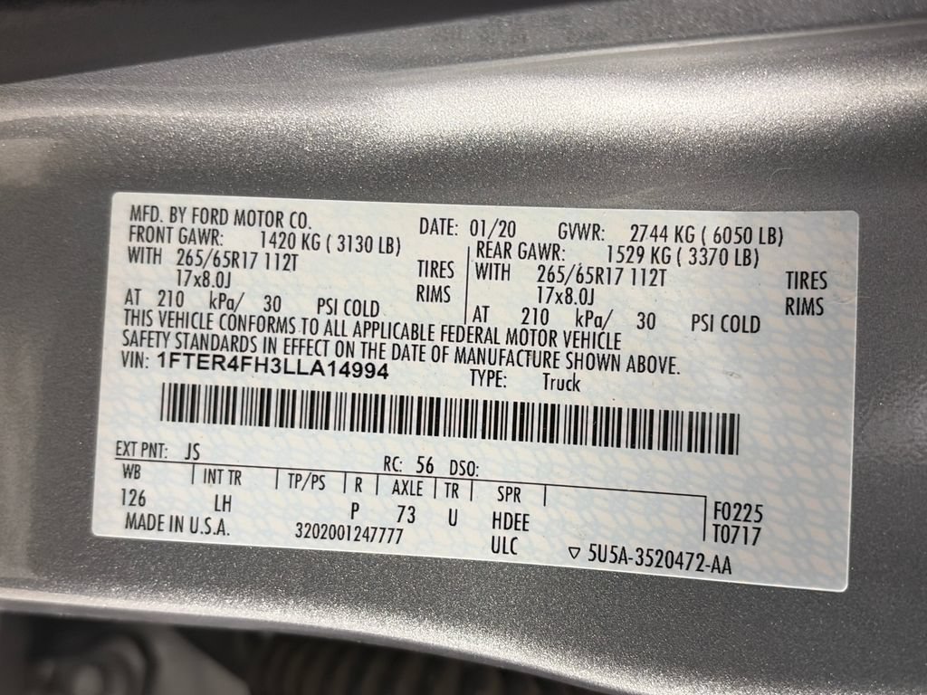 Certified 2020 Ford Ranger XLT w/ Equipment Group 302A Luxury AWD/4WD image 9