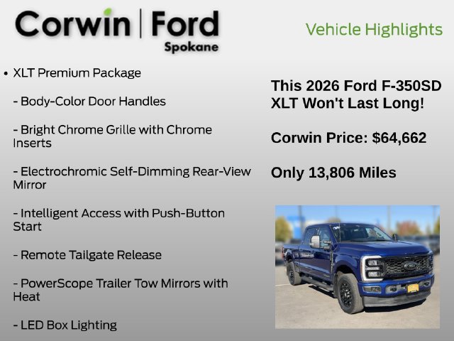 Certified 2026 Ford F350 XLT w/ XLT Premium Package AWD/4WD image 13