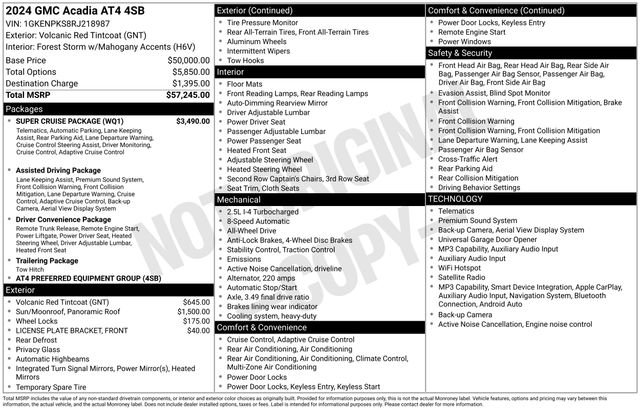 Used 2024 GMC Acadia AT4 w/ Super Cruise Package AWD/4WD image 4