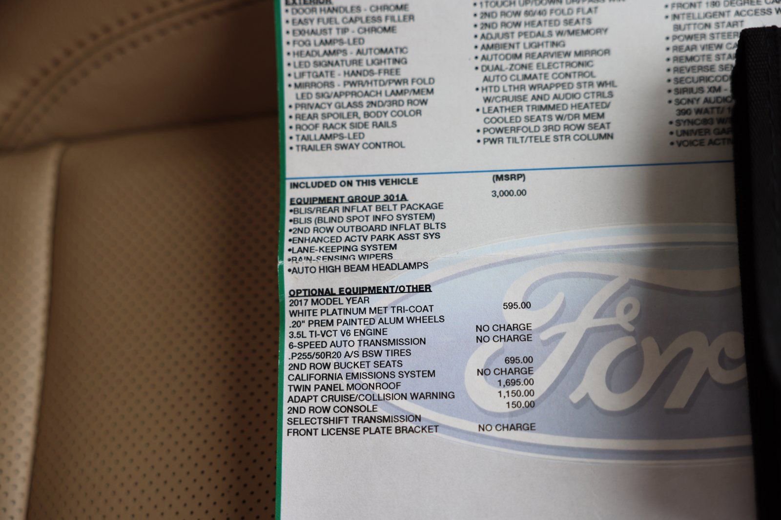 Certified 2017 Ford Explorer Limited w/ Equipment Group 301A image 35