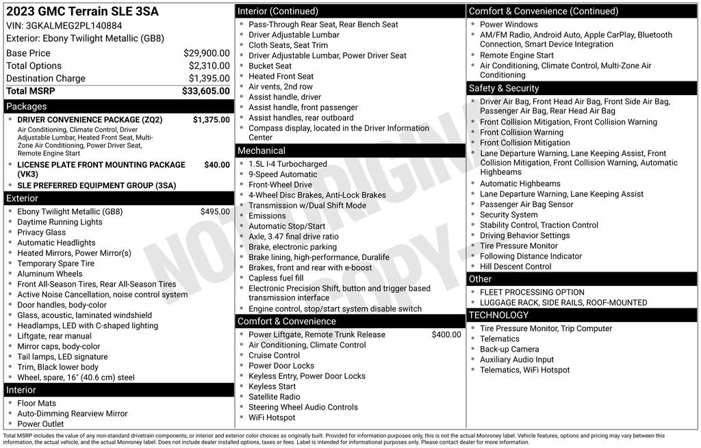 Used 2023 GMC Terrain SLE w/ Driver Convenience Package