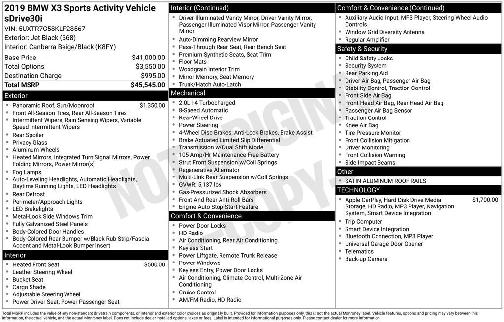 Used 2019 BMW X3 sDrive30i image 11