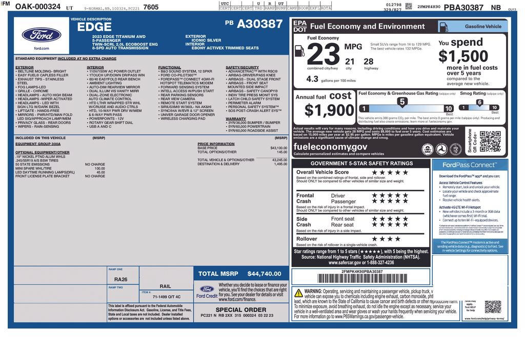 Certified 2023 Ford Edge Titanium AWD/4WD image 37