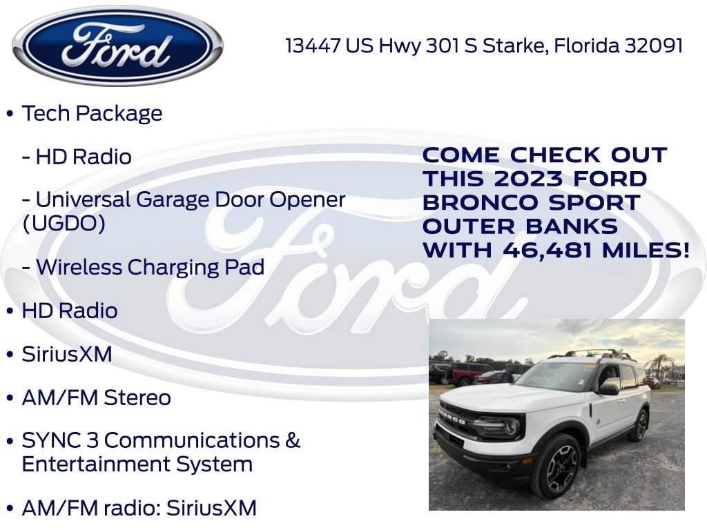 Certified 2023 Ford Bronco Sport Outer Banks w/ Tech Package AWD/4WD image 22