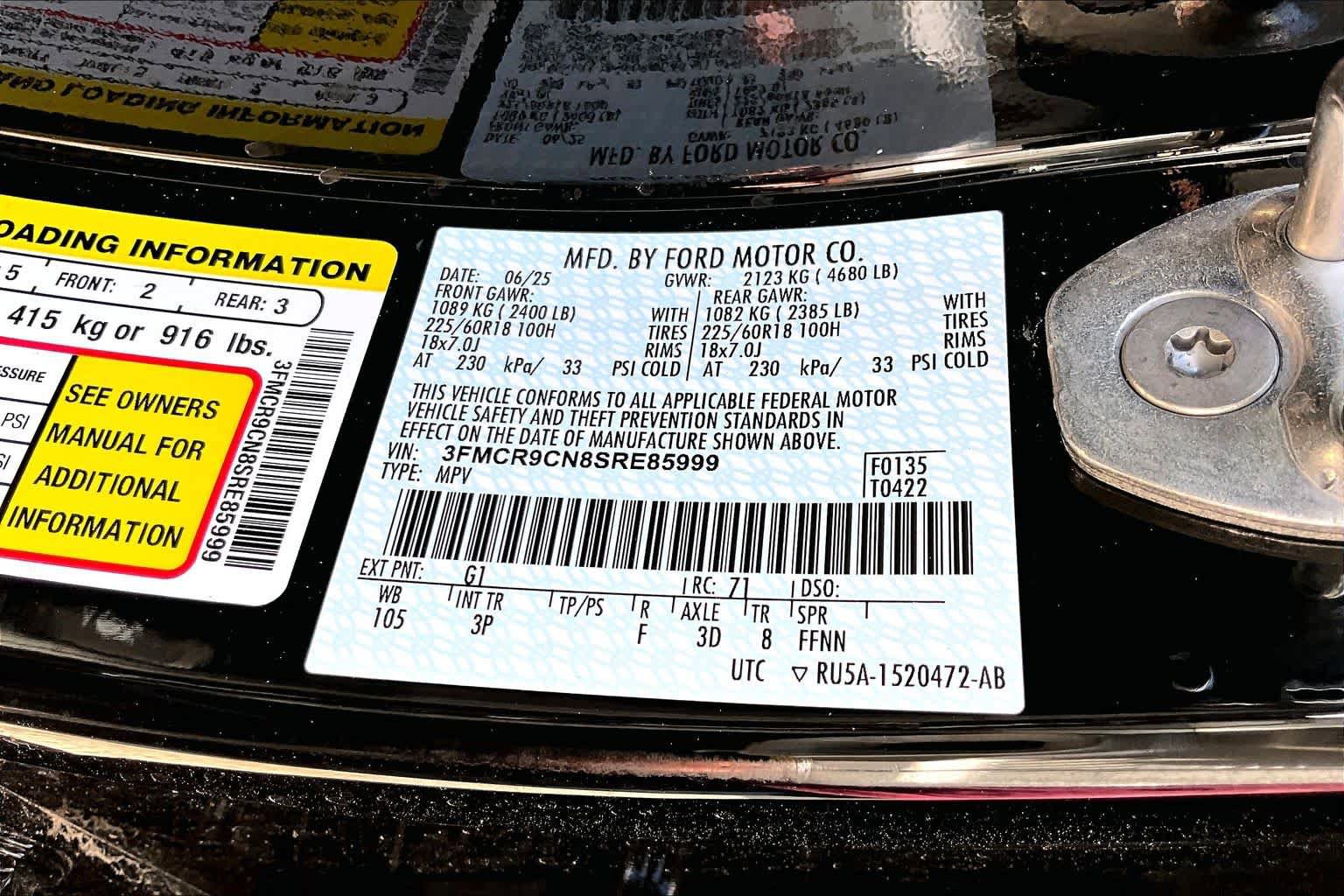 Certified 2025 Ford Bronco Sport Outer Banks w/ Outer Banks Tech Package+ AWD/4WD image 39