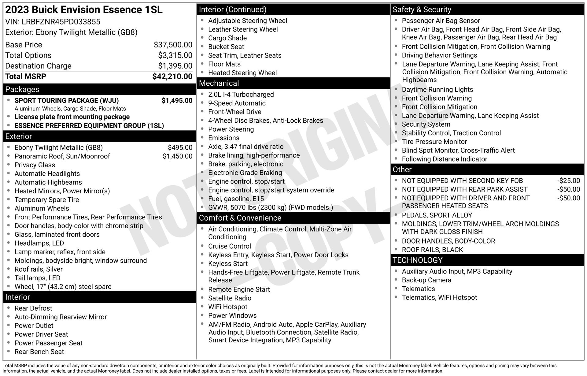 Used 2023 Buick Envision Essence w/ Sport Touring Package FWD image 35