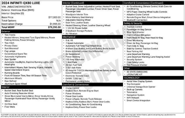 Used 2024 INFINITI QX80 Luxe image 8