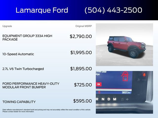 Certified 2023 Ford Bronco Badlands image 2