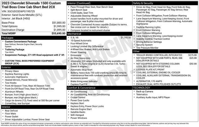Used 2023 Chevrolet Silverado 1500 Custom Trail Boss AWD/4WD image 26