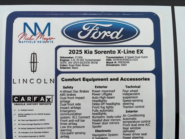 Used 2025 Kia Sorento X-Line EX AWD/4WD image 37