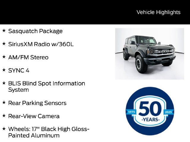 Certified 2024 Ford Bronco Big Bend w/ Sasquatch Package AWD/4WD image 11