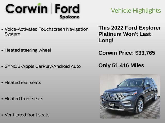 Certified 2022 Ford Explorer Platinum w/ Equipment Group 601A AWD/4WD image 13