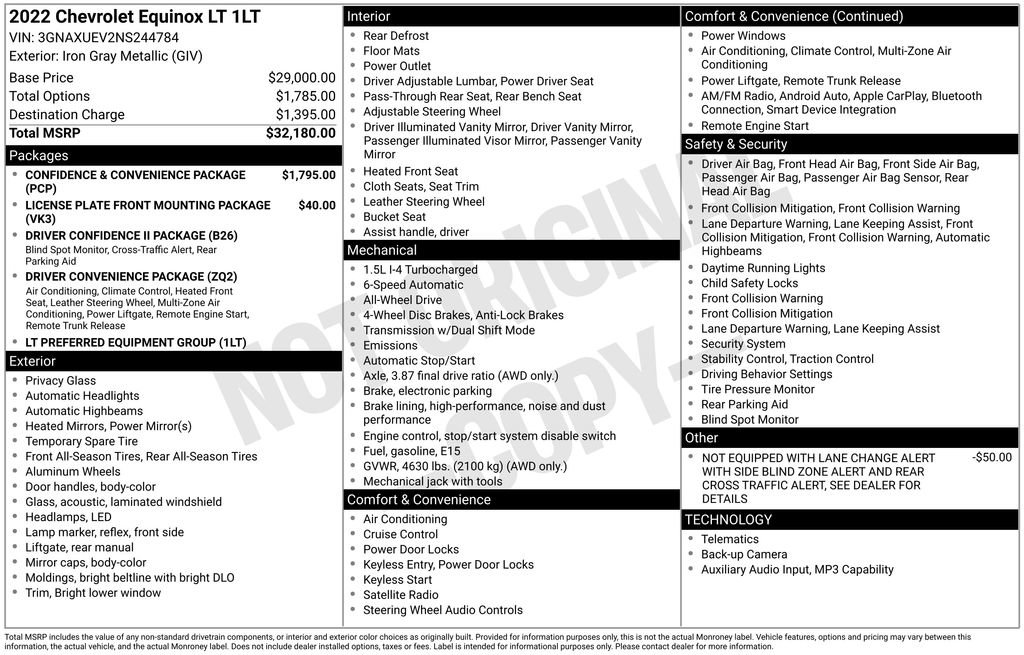 Used 2022 Chevrolet Equinox LT AWD/4WD image 34