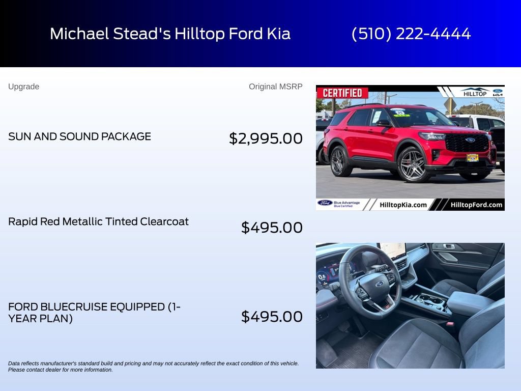 Certified 2025 Ford Explorer ST w/ Sun And Sound Package AWD/4WD image 6