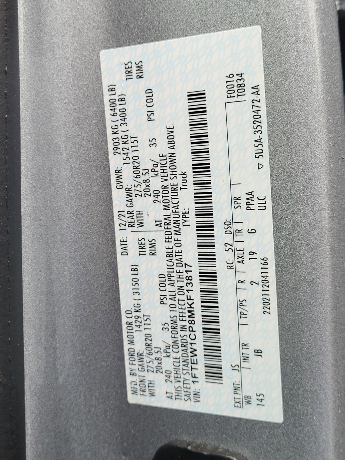 Certified 2021 Ford F150 XL w/ STX Appearance Package image 34